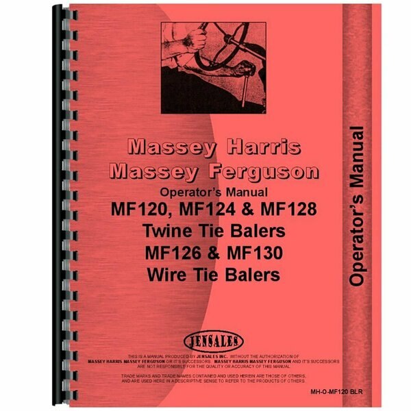 Fits Massey Ferguson MF 120 Twine Tie Baler Operators Manual